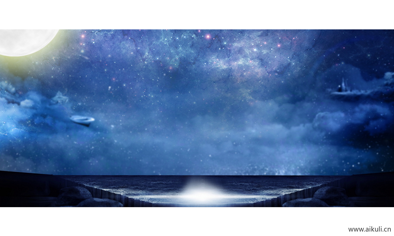 现代夜景C闪烁星空PSD素材