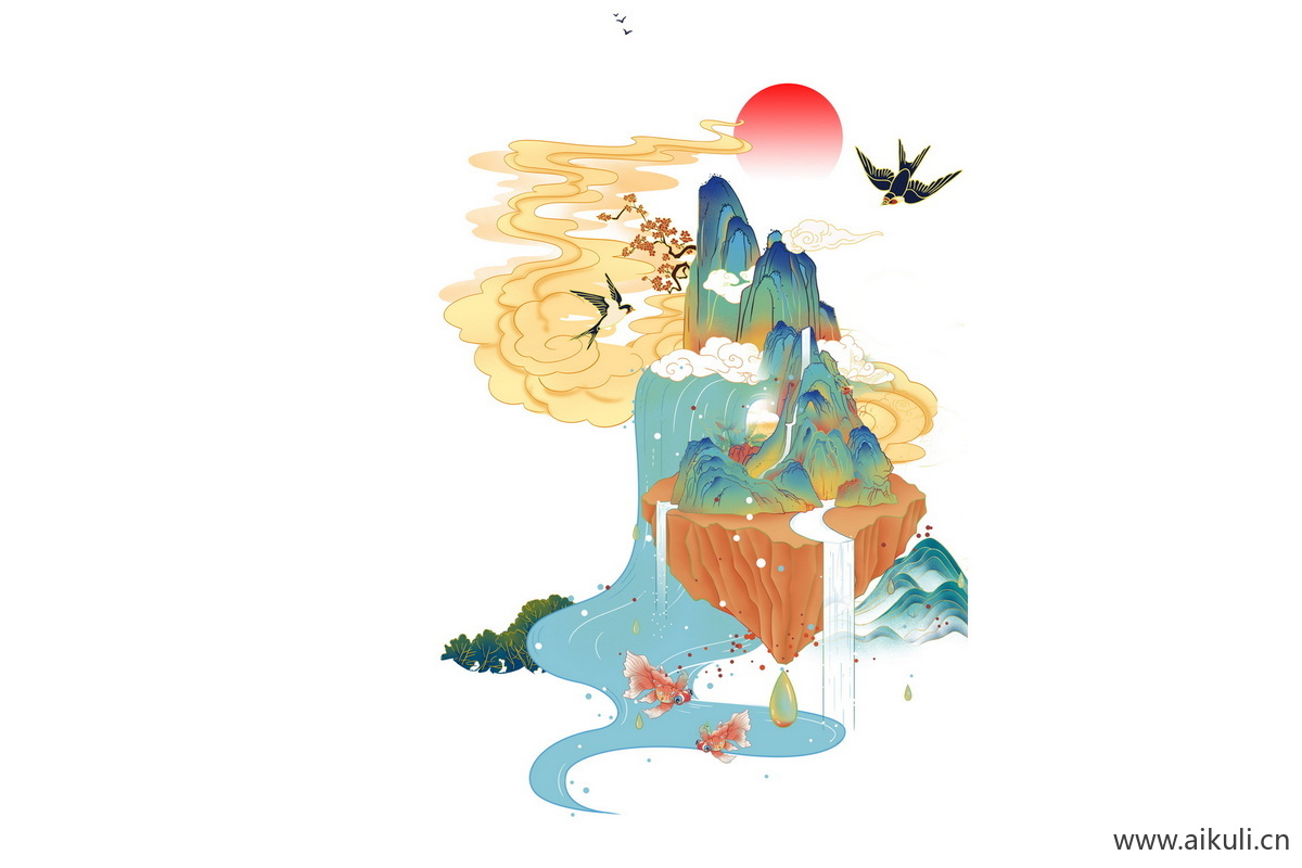 动物鸟类B仙鹤元素插画PSD素材