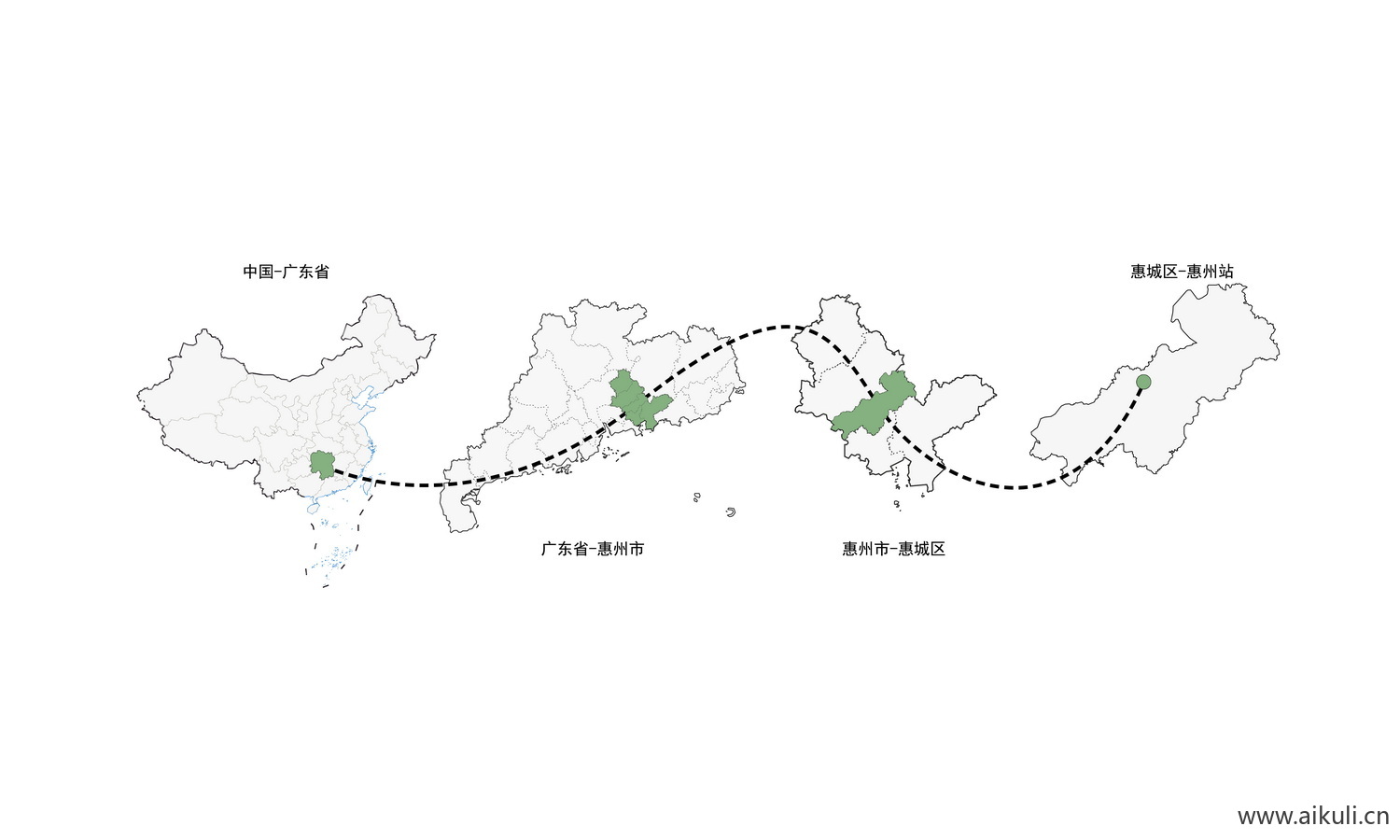 广东省惠州市地理地图区位分析图素材