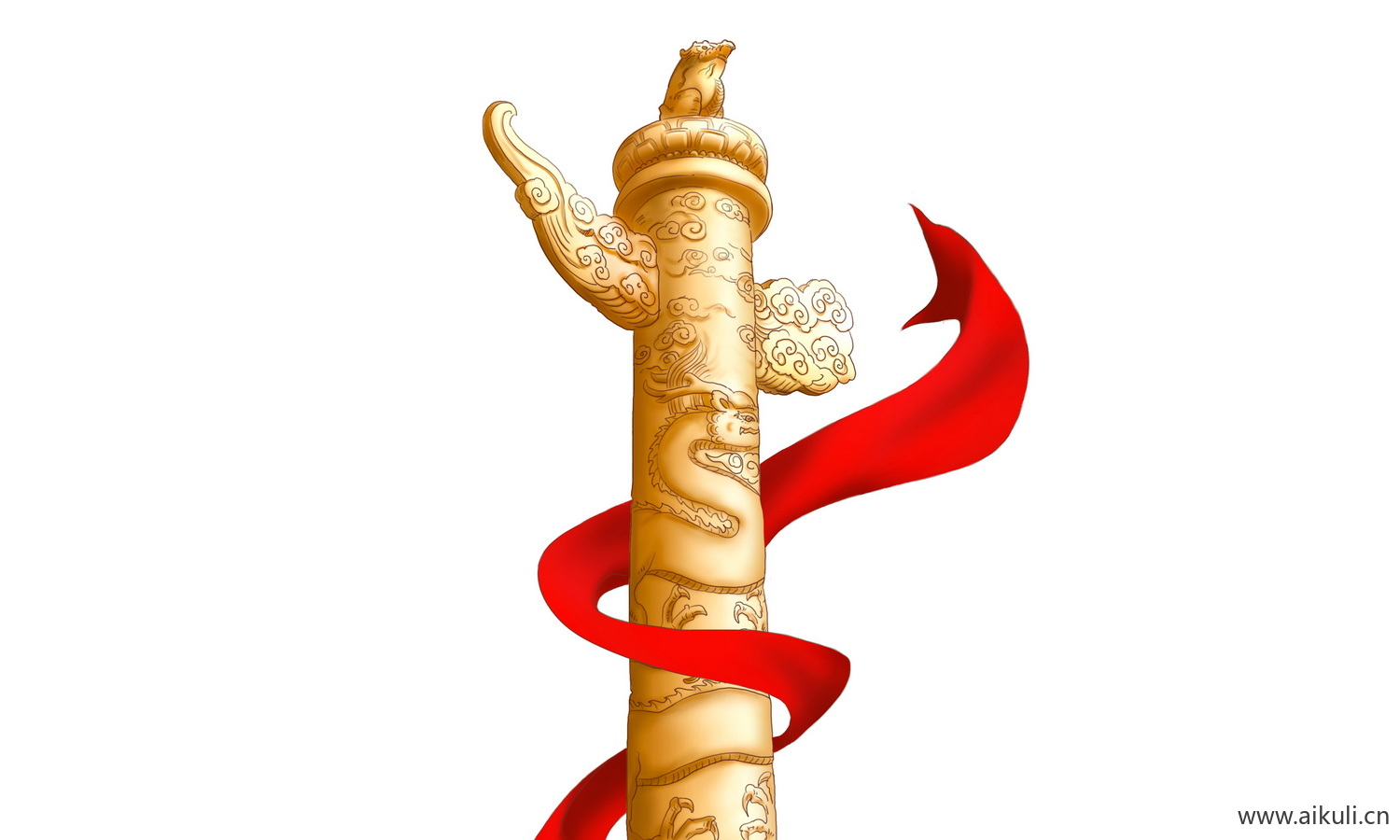 卡通手绘G华表插画素材psd设计素材
