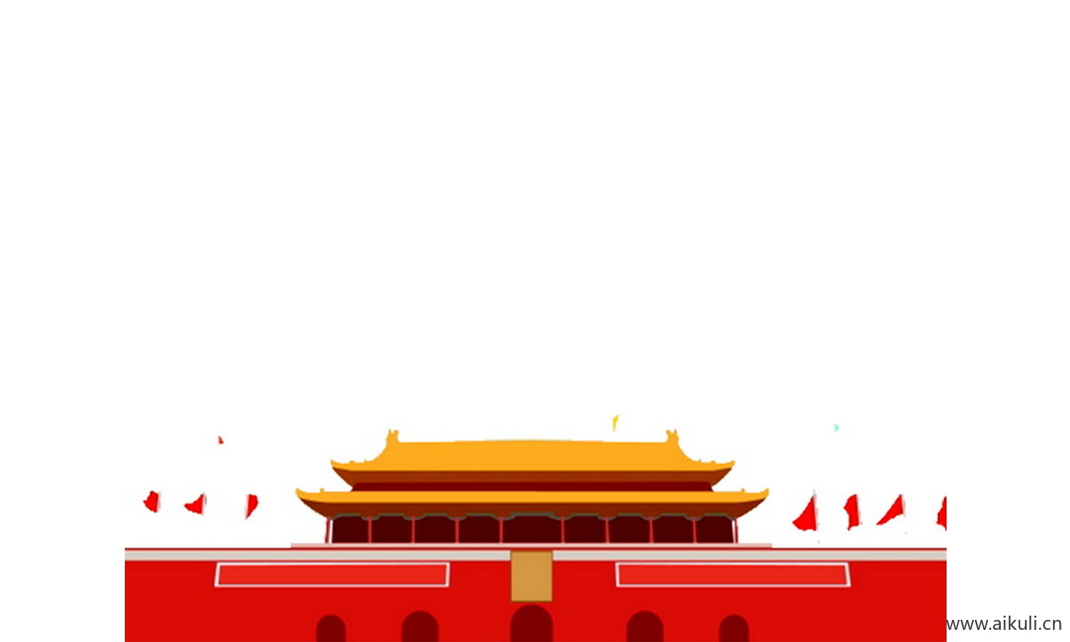 插画背景L天安门建筑psd素材