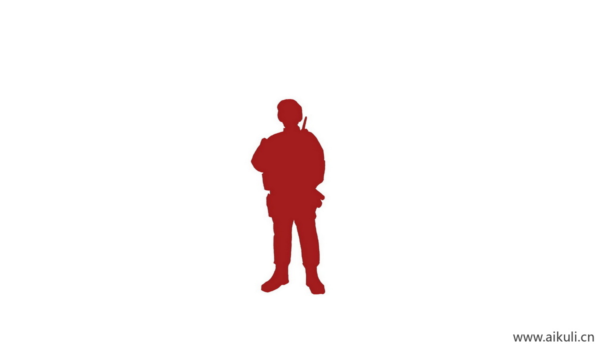 现代Q士兵战士剪影元素PSD