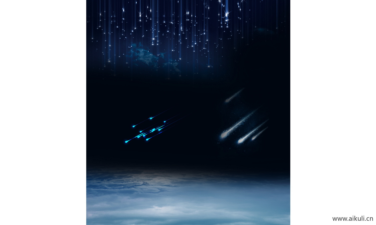现代夜景流星闪烁星空PSD素材