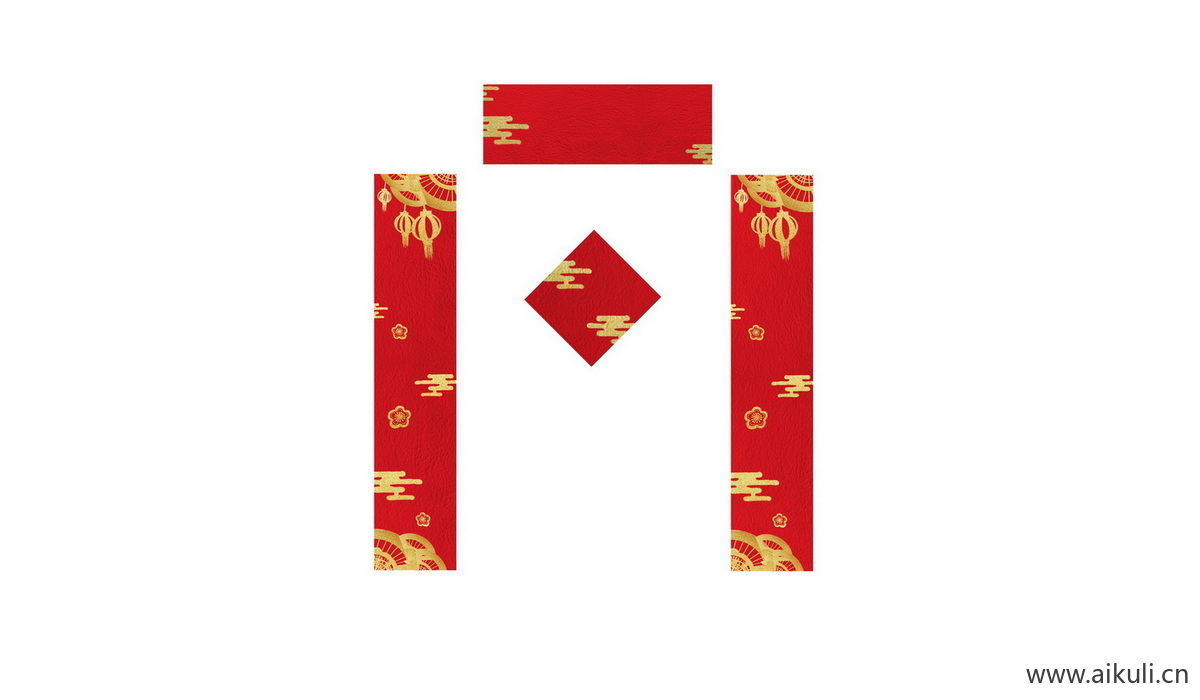 中式传统F对联门联贴纸psd