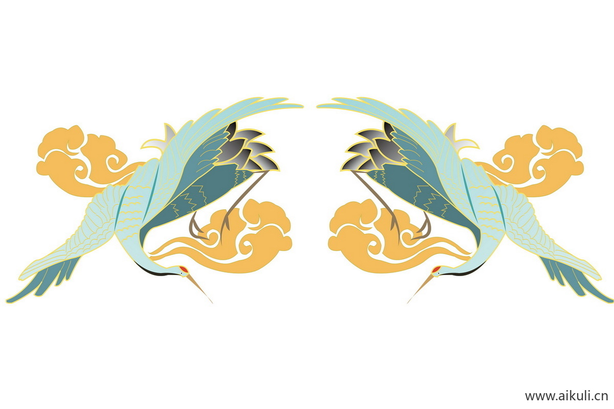 动物鸟类E仙鹤元素插画PSD素材