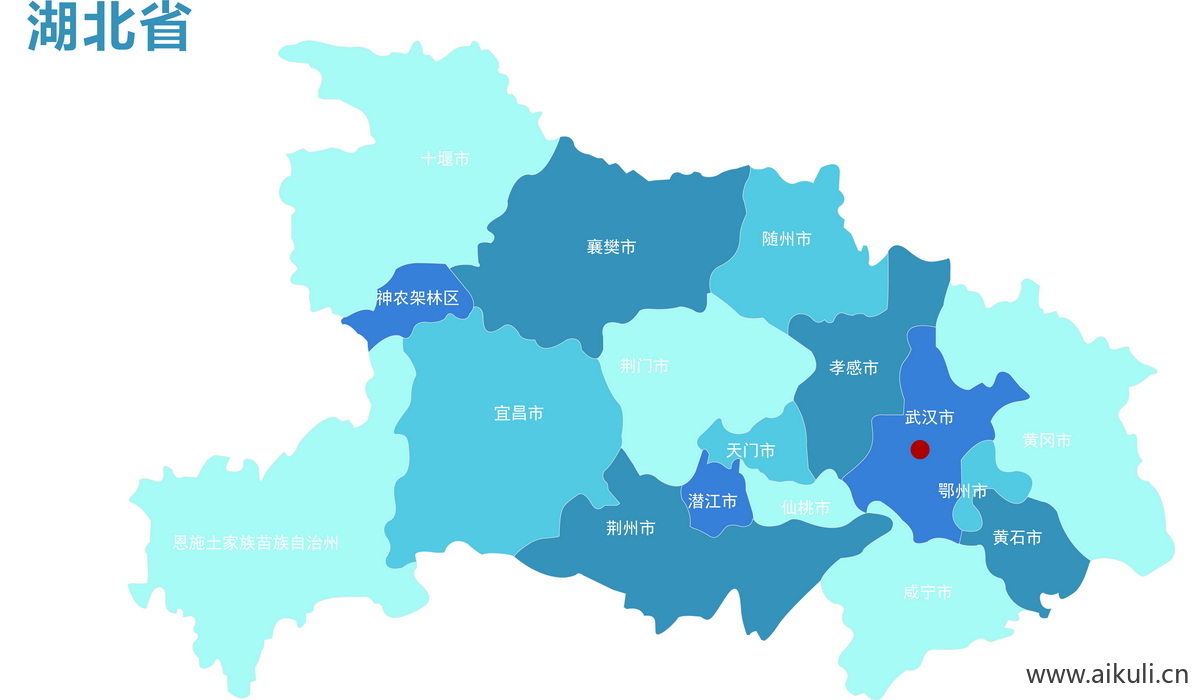 湖北各省地图免抠PSD分层