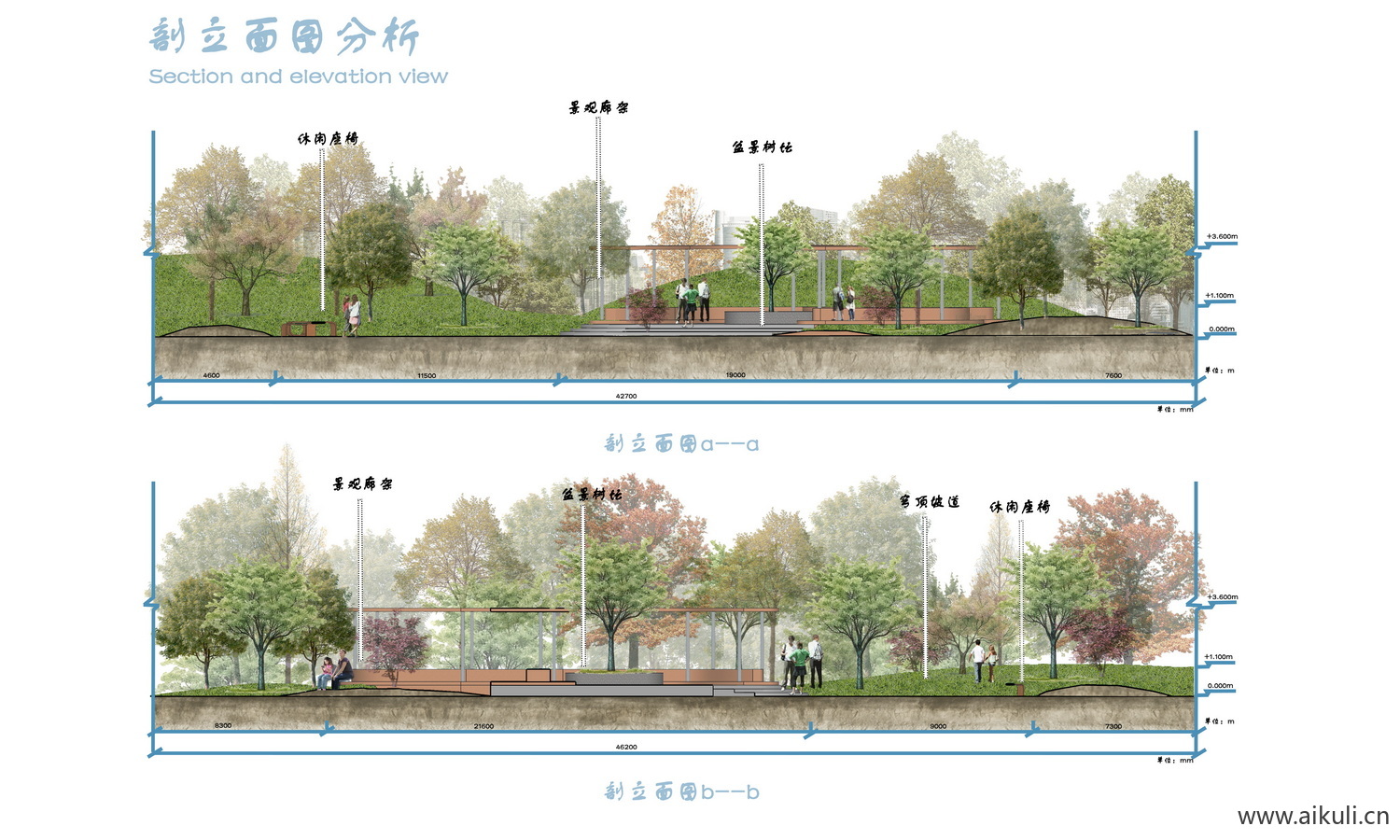湿地公园景观J植物剖面PSD免抠素材