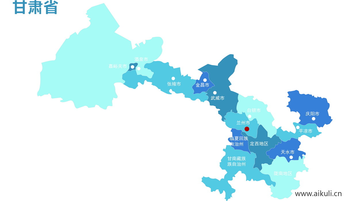 甘肃各省地图免抠PSD分层