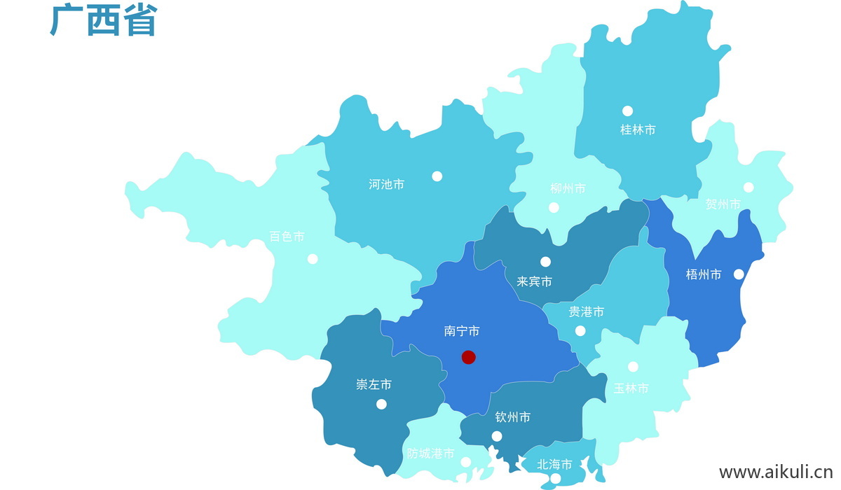 广西各省地图免抠PSD分层