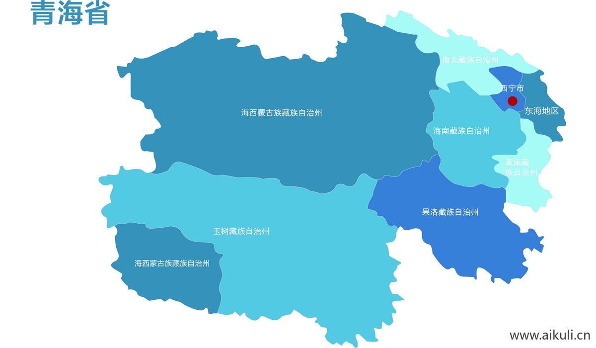 青海各省地图免抠PSD分层