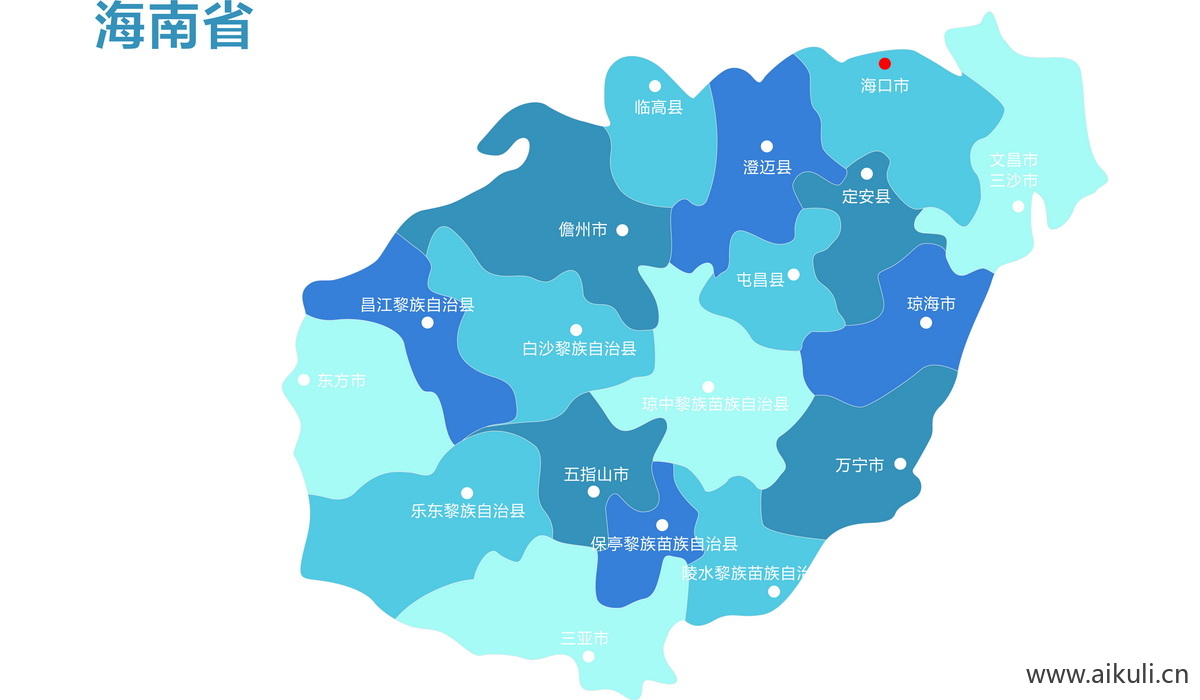 海南各省地图免抠PSD分层