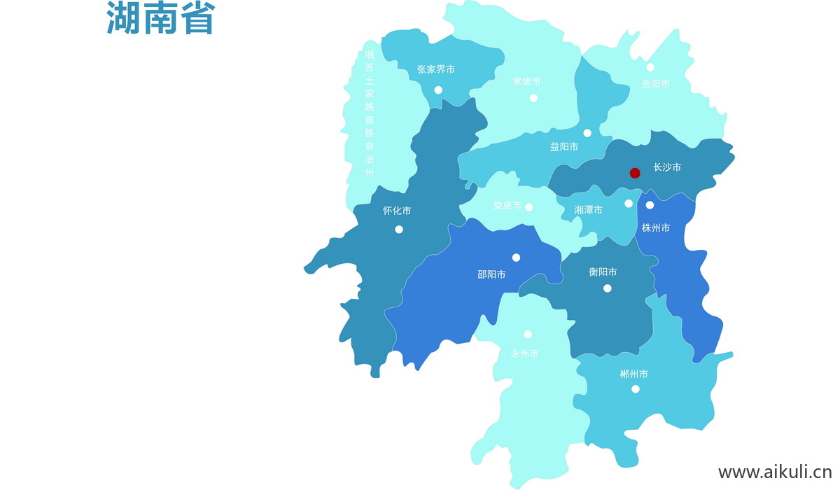 湖南各省地图免抠PSD分层