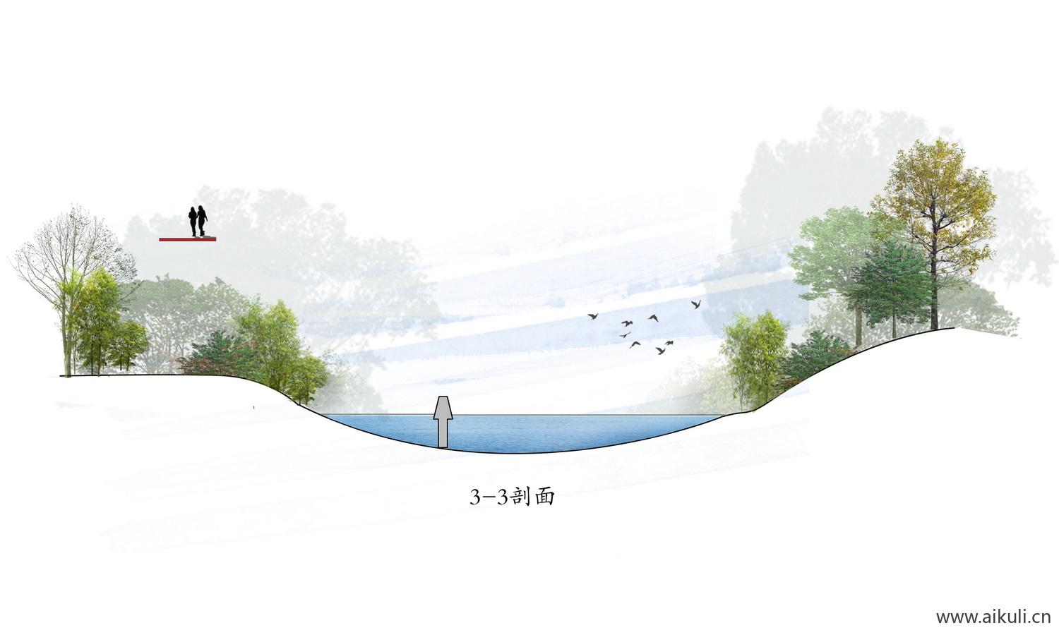 植物道路景观植物剖断面剖PSD