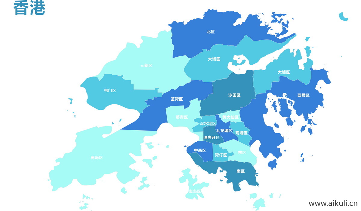 香港各省地图免抠PSD分层