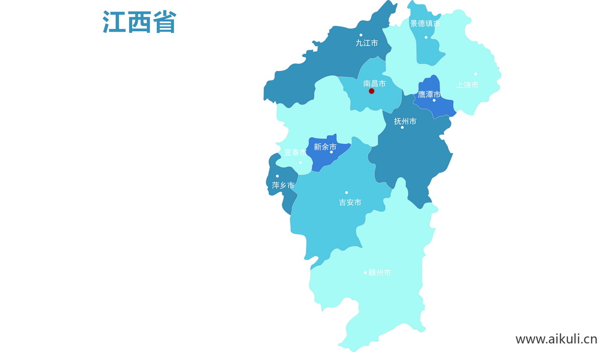 江西各省地图免抠PSD分层