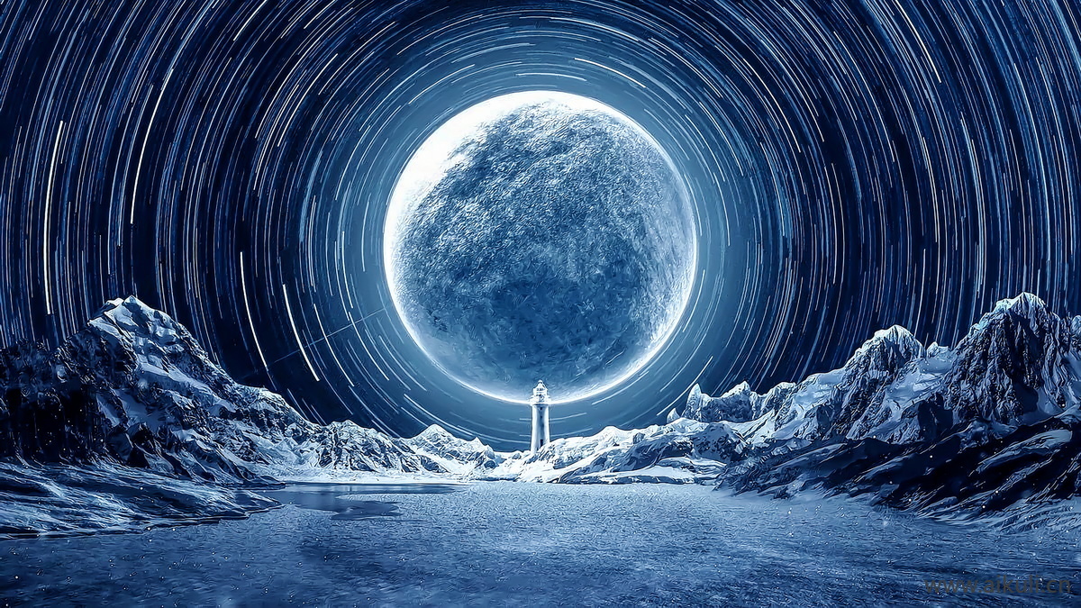 科技感月球星空 