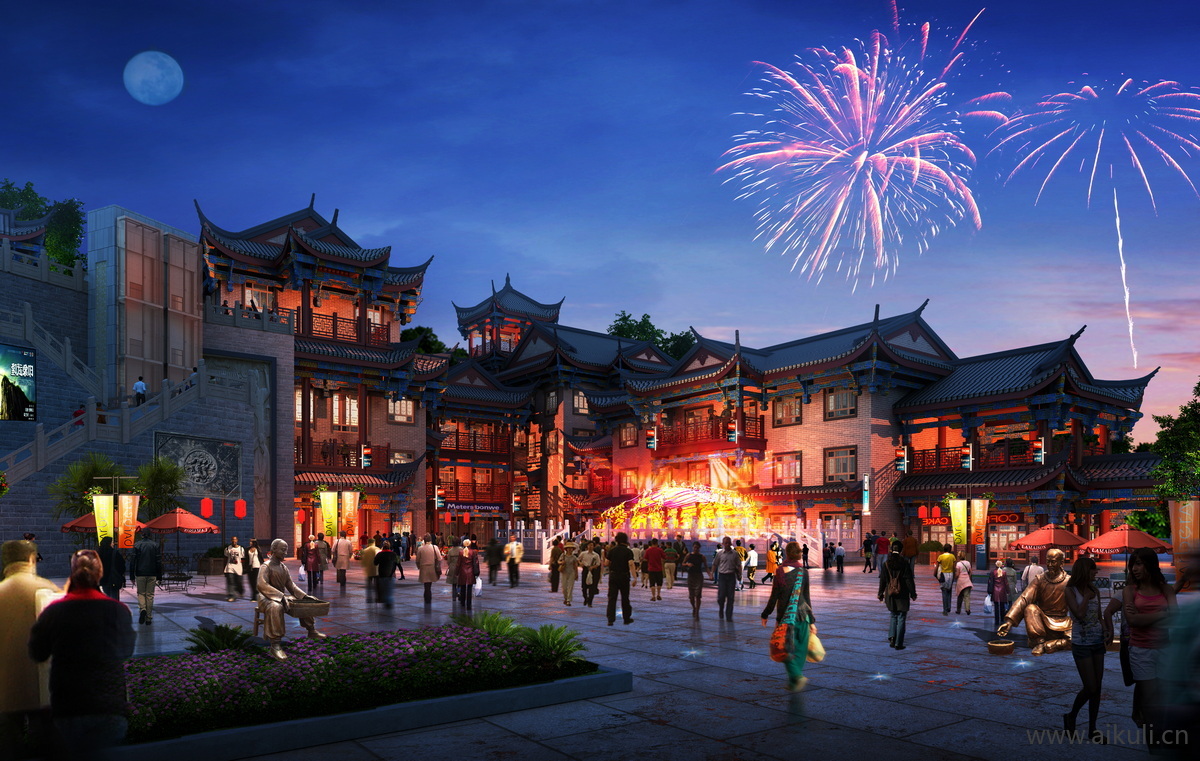 夜景城市ps灯光-效果图