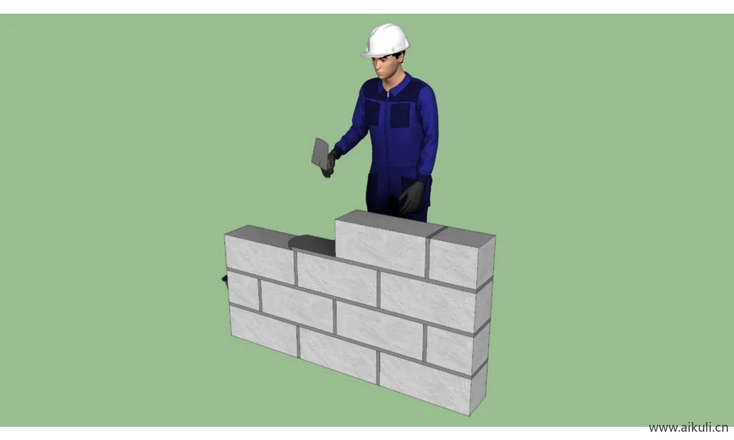人们男性建筑工人3D人
