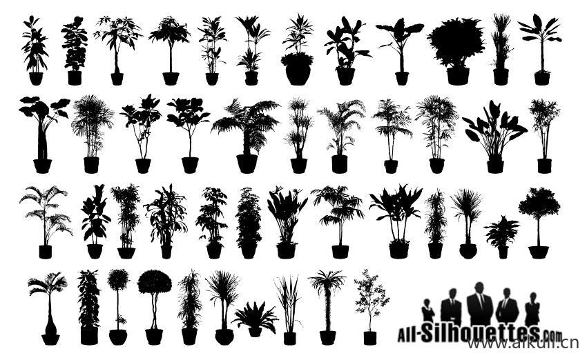 植物AI矢量图剪影 (2)