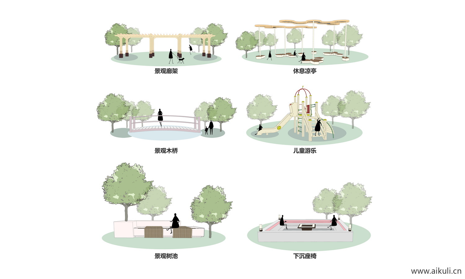 景观设施分析图PSD免抠常用通用分析图