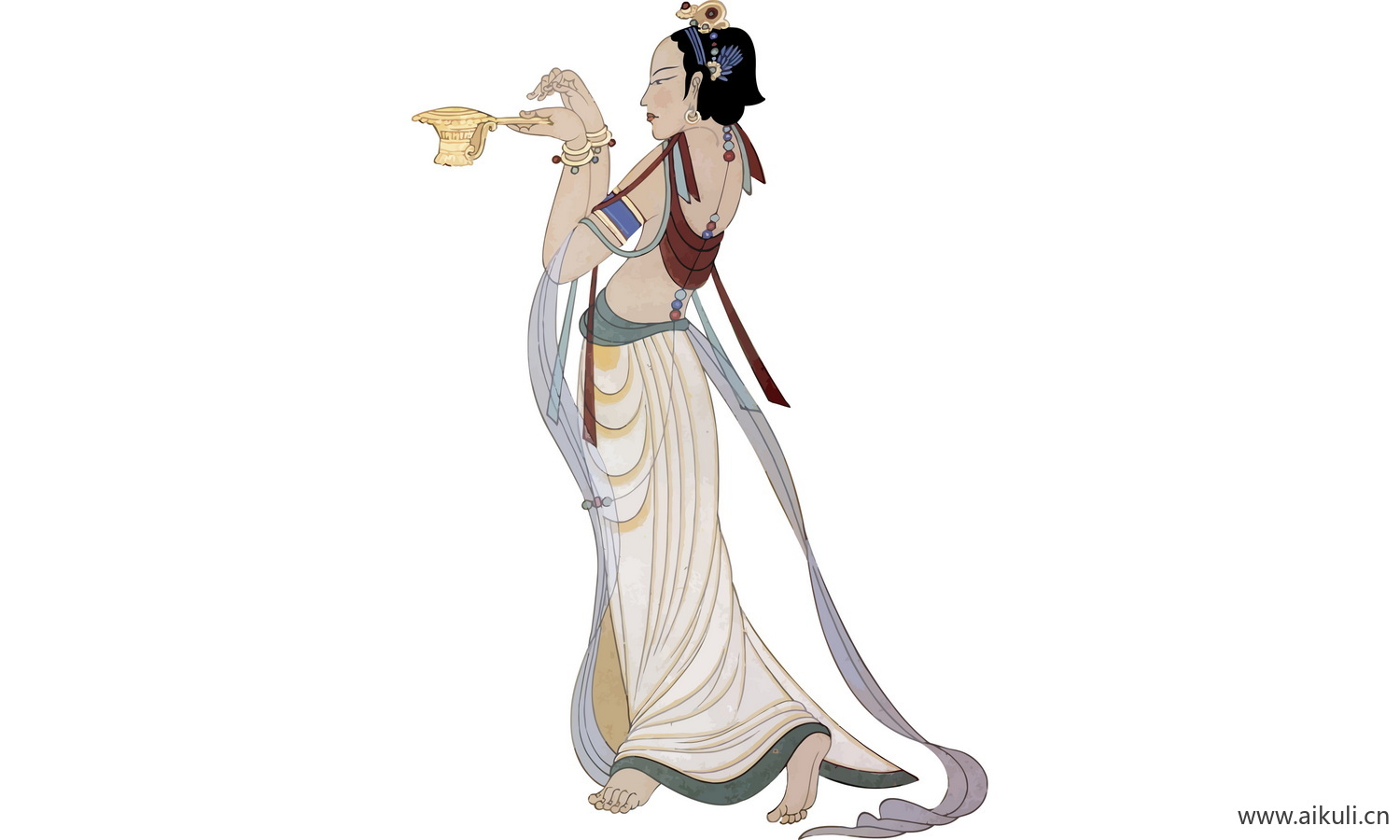 PSD敦煌飞天人物 免抠古风素材
