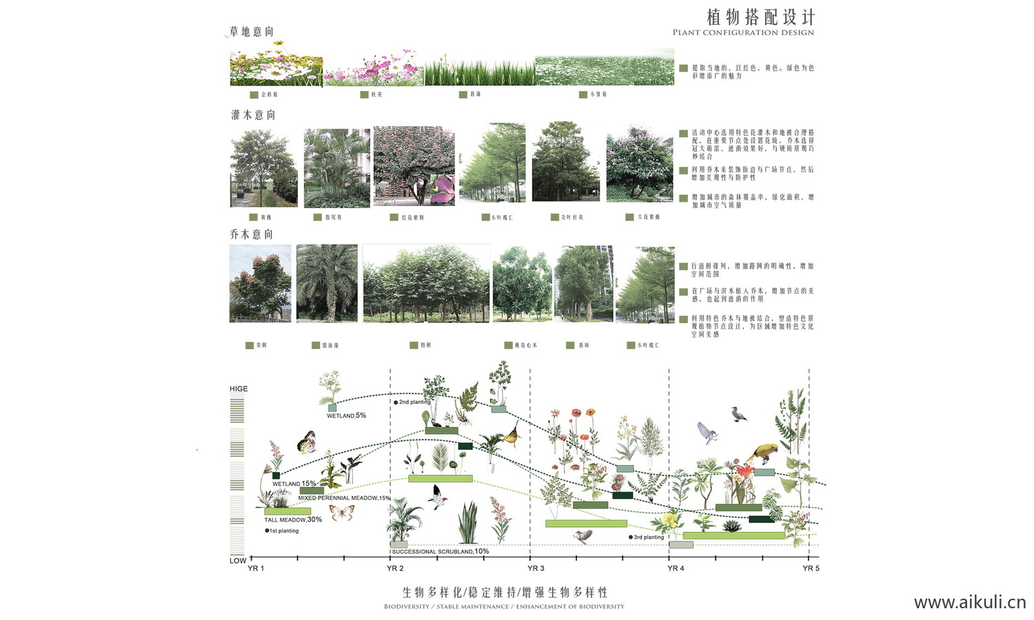 植物配置分析PSD免抠