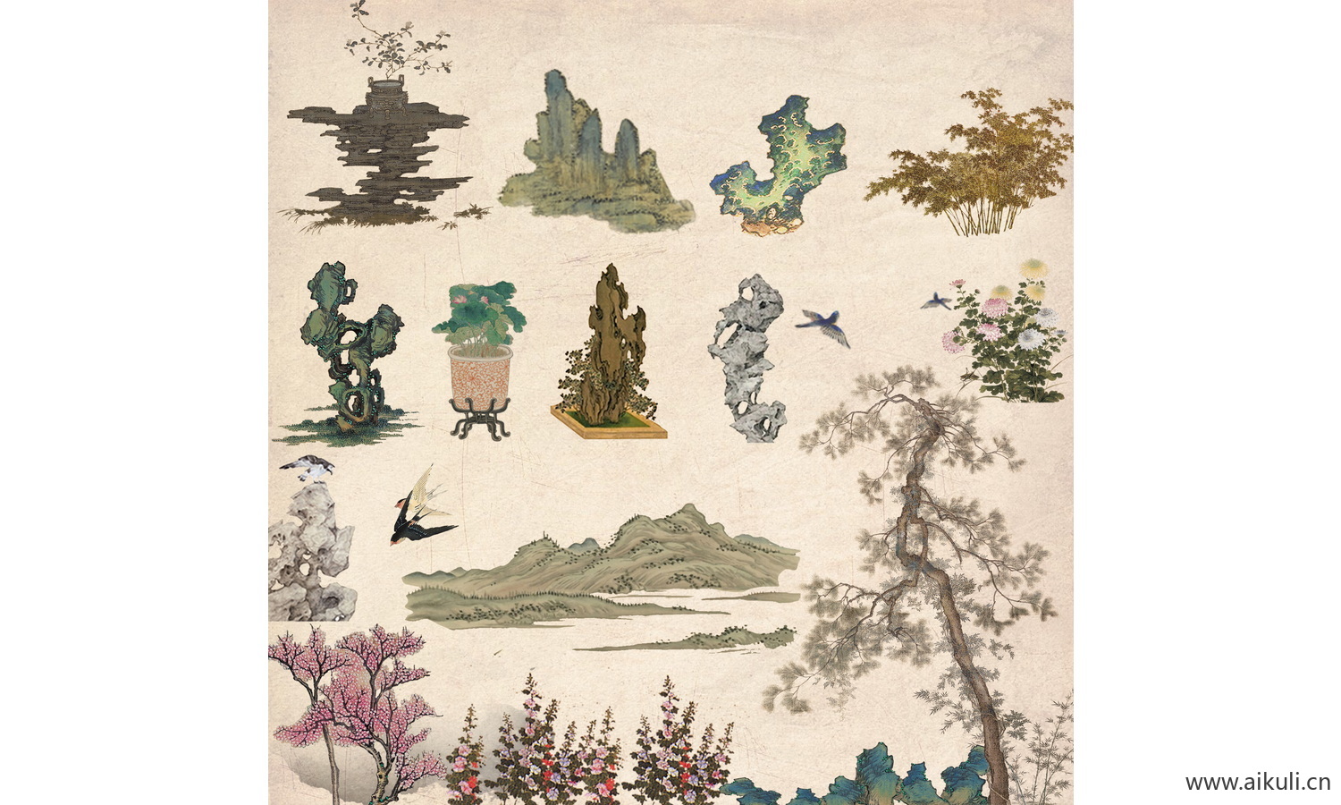 山石古风PSD分层