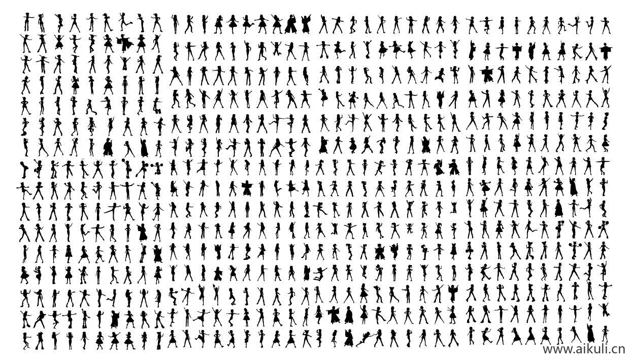 人物AI矢量图剪影 (2)