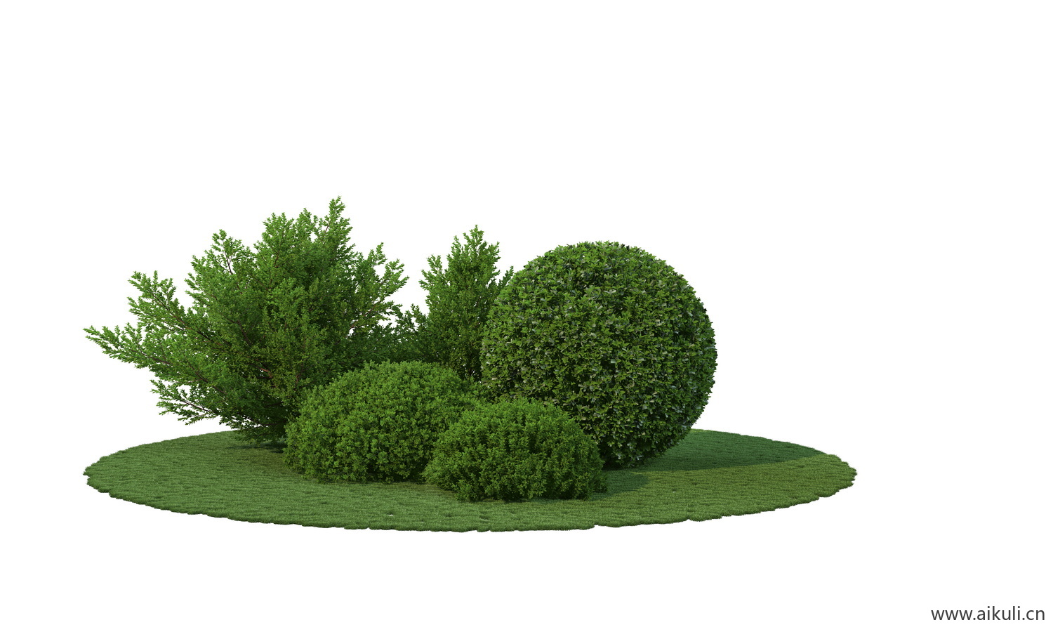 PSD分层-简约纯色景观造型树植物