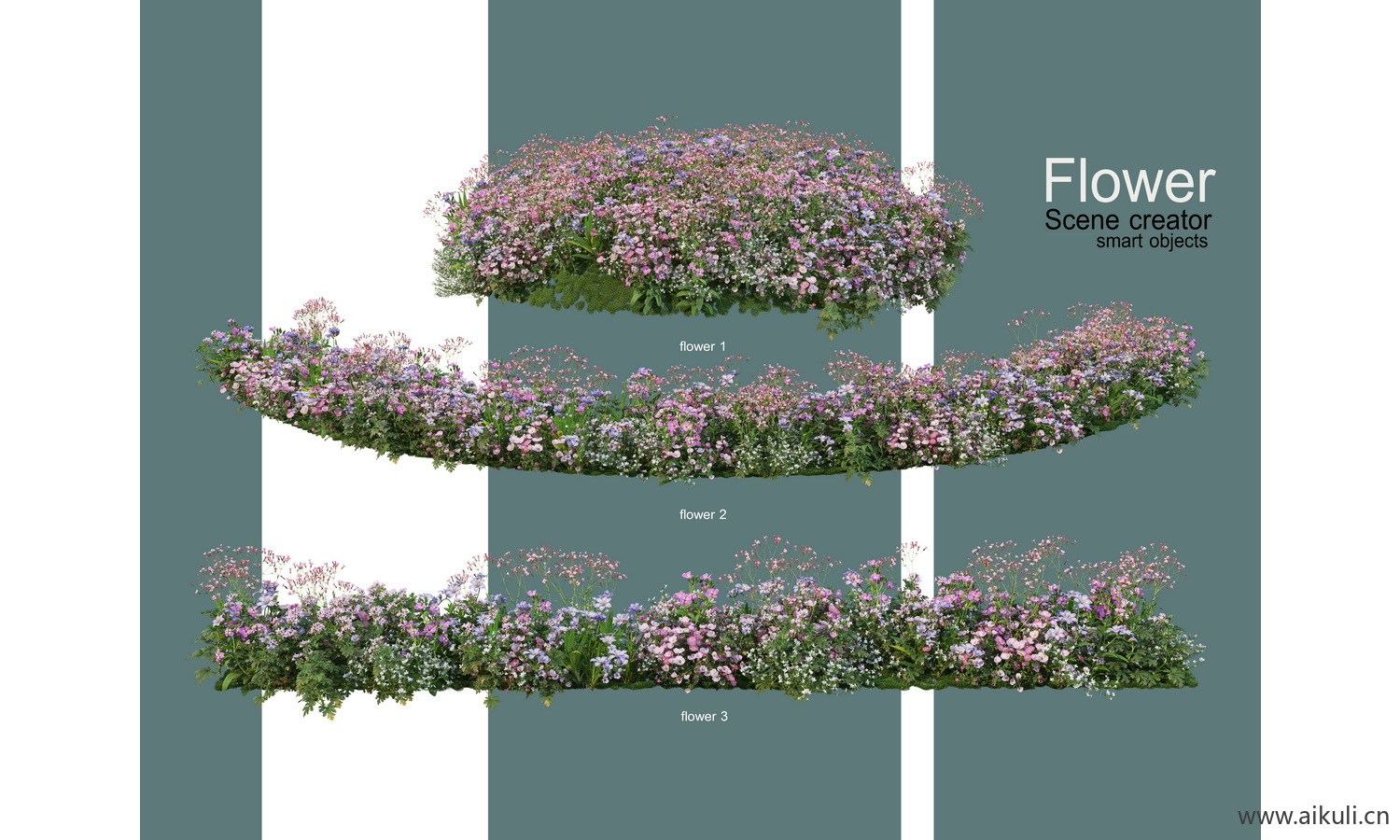 分段花坛花池魔纹绿篱花境镜植物花卉PSD免抠