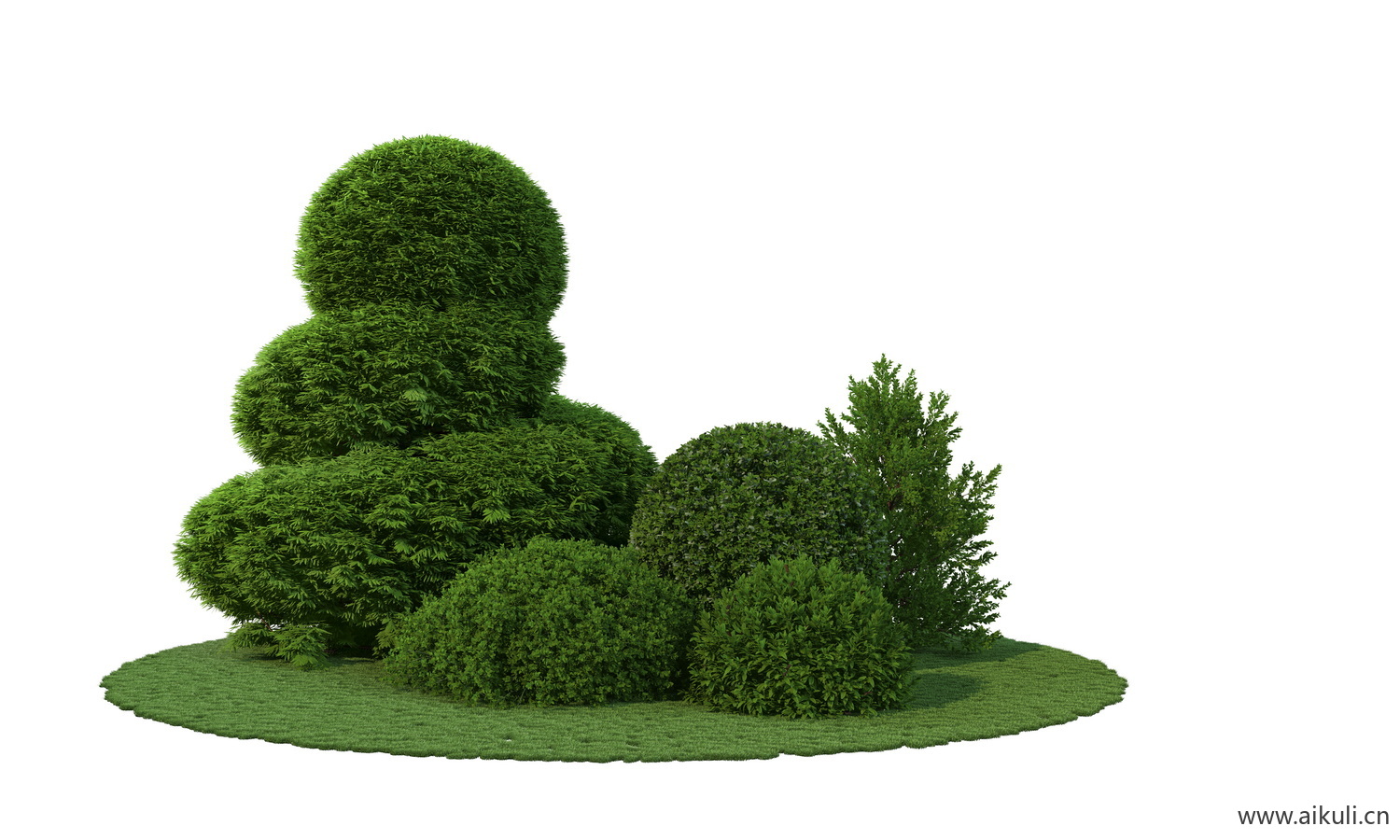纯色景观造型树植物PSD分层