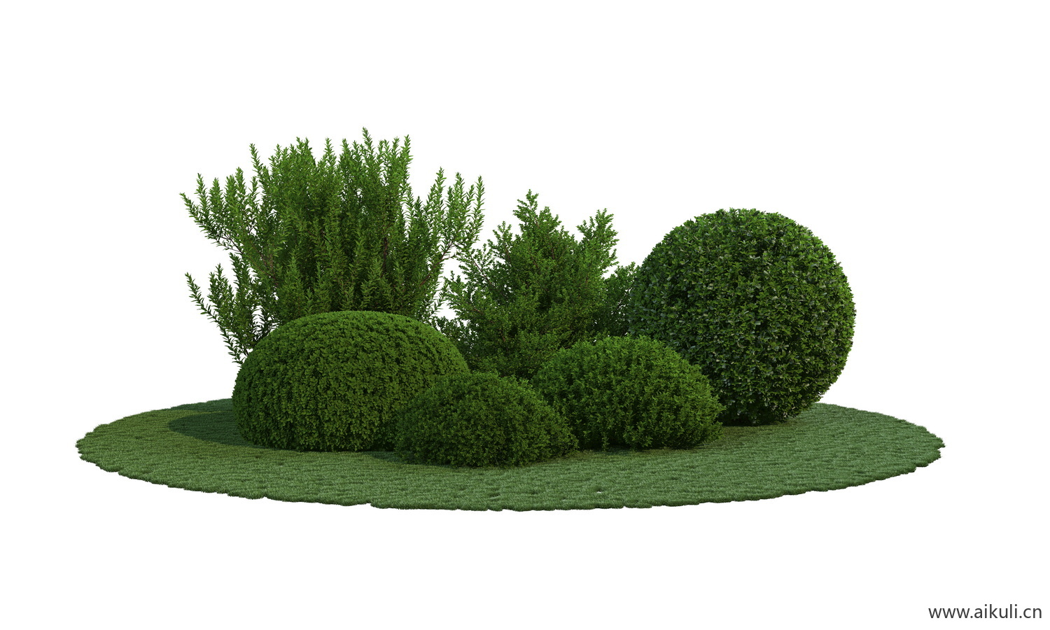 造型树植物PSD分层-纯色景观组合