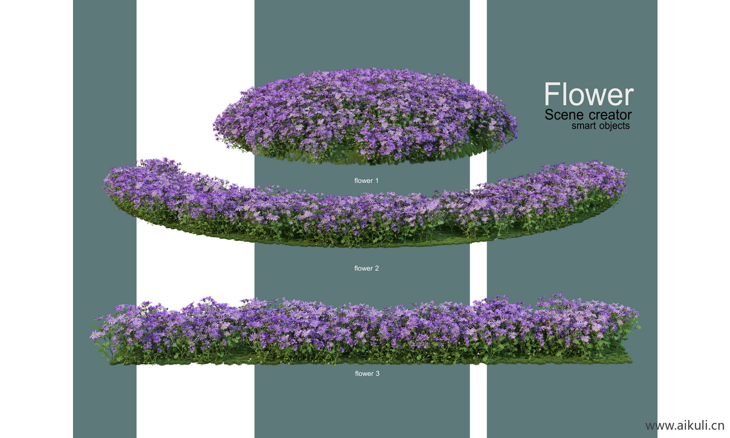 PSD免抠花坛绿篱花境镜植物花池魔纹花卉