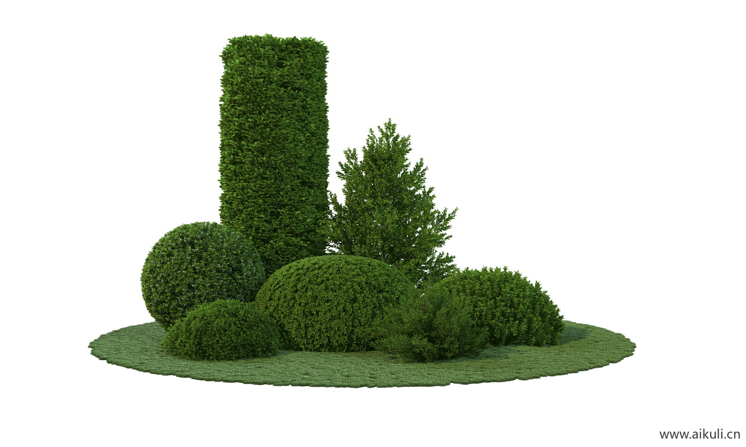 PS分层现代简约纯色景观造型树植物