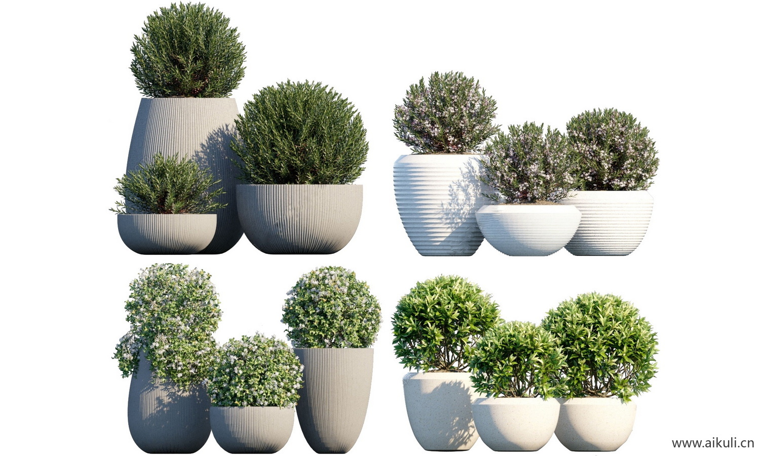 现代盆栽绿植花盆植物PSD免抠