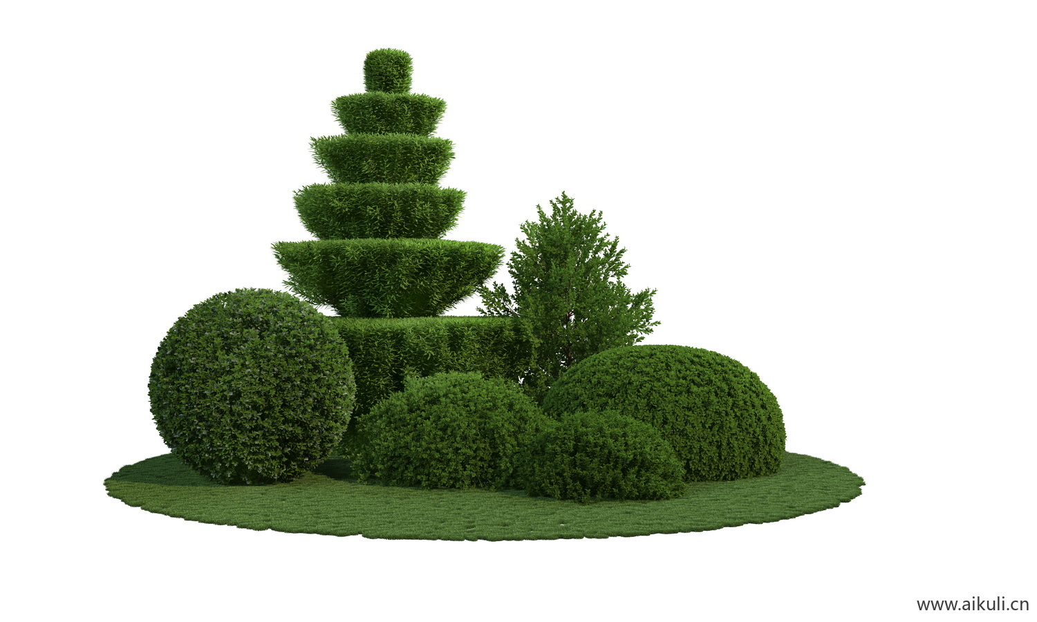 现代简约纯色景观造型树植物PSD分层