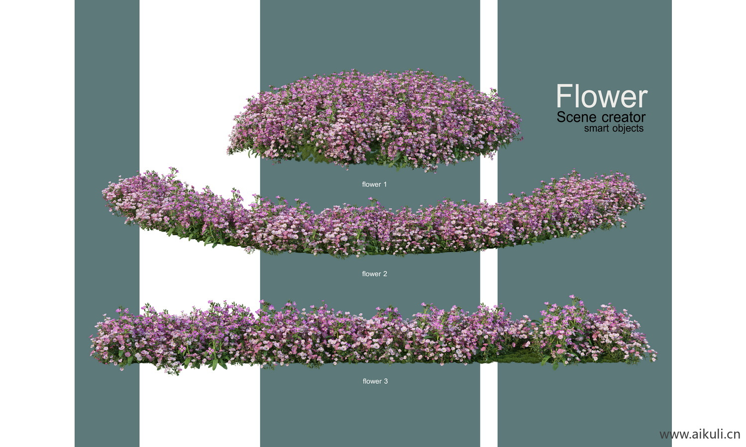 分段花坛花池魔纹植物花卉PSD免抠