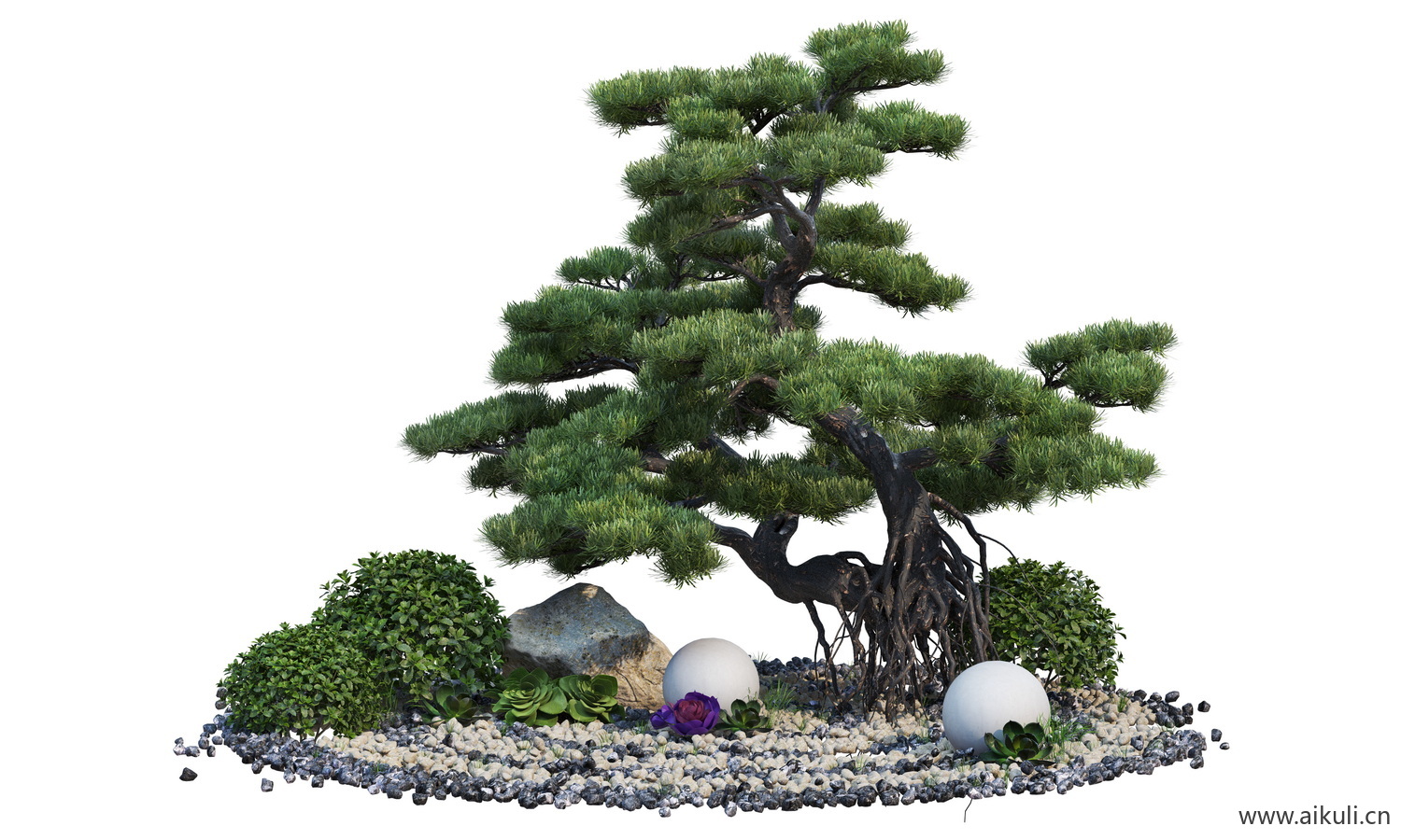 景观植物造型树组合PSD免抠