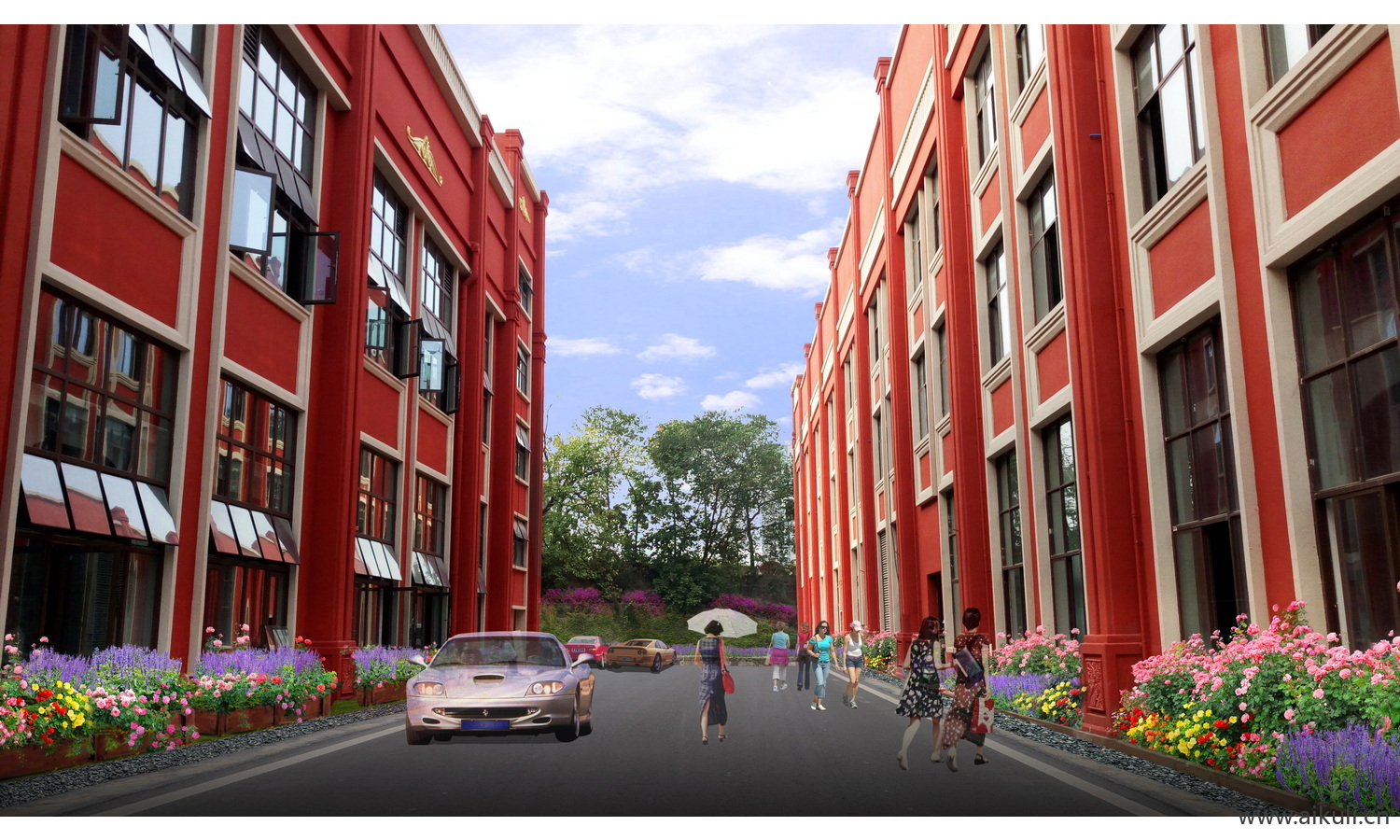 城市街景改造- 建筑前花卉景观