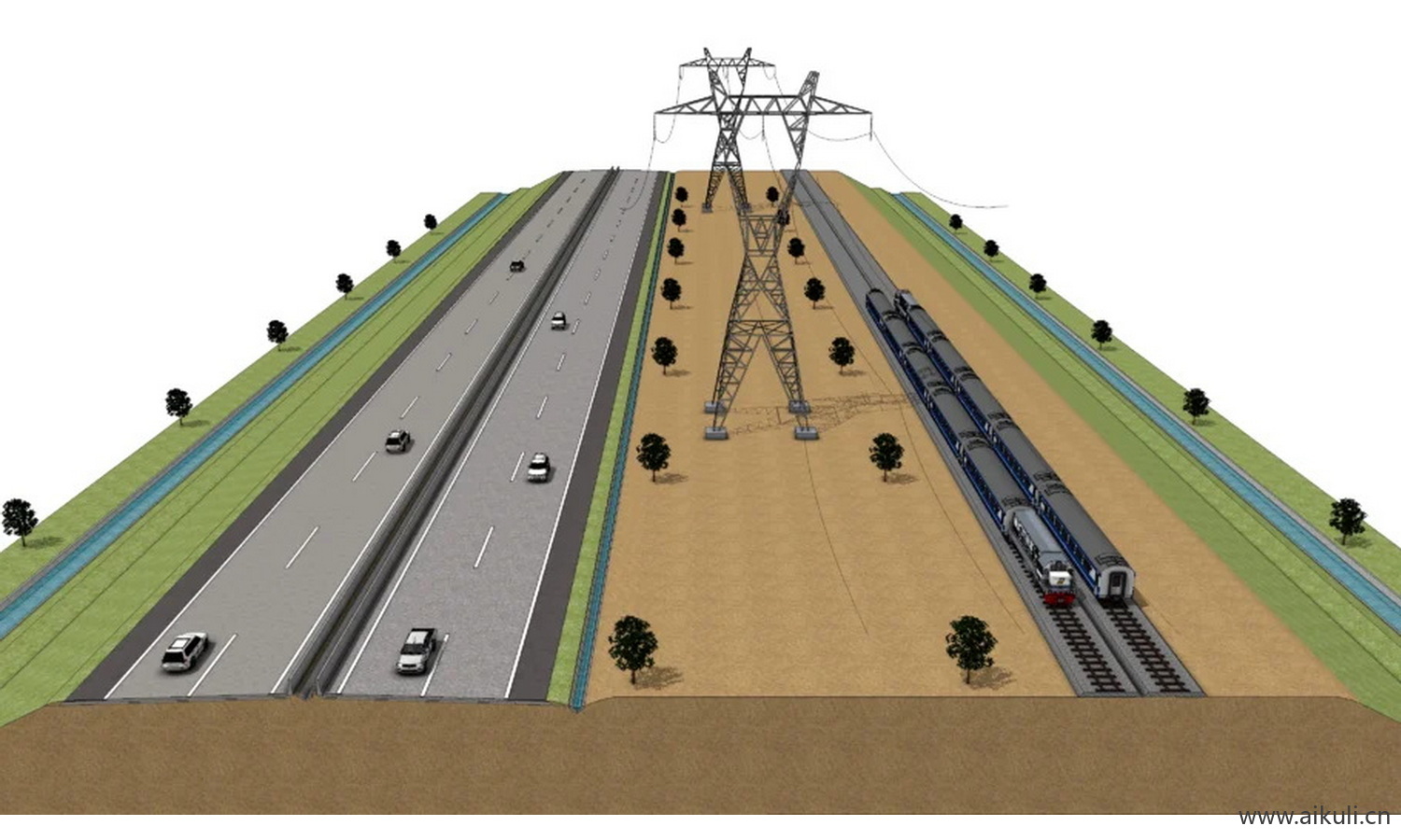 铁路横截面收费公路