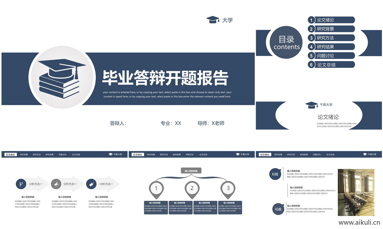 开题答辩ppt模板-I大学高级毕业动态研究报告演讲汇报