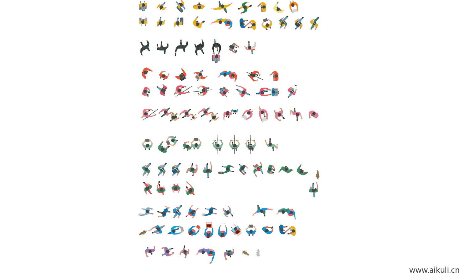 顶视图插画风人物第二弹-1