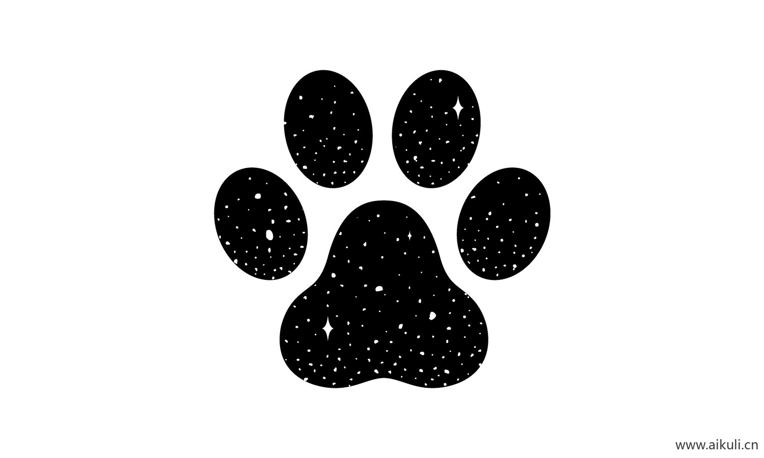 EPS矢量动物脚印猫狗鸟家禽爪子 黑白剪影可爱元素插画