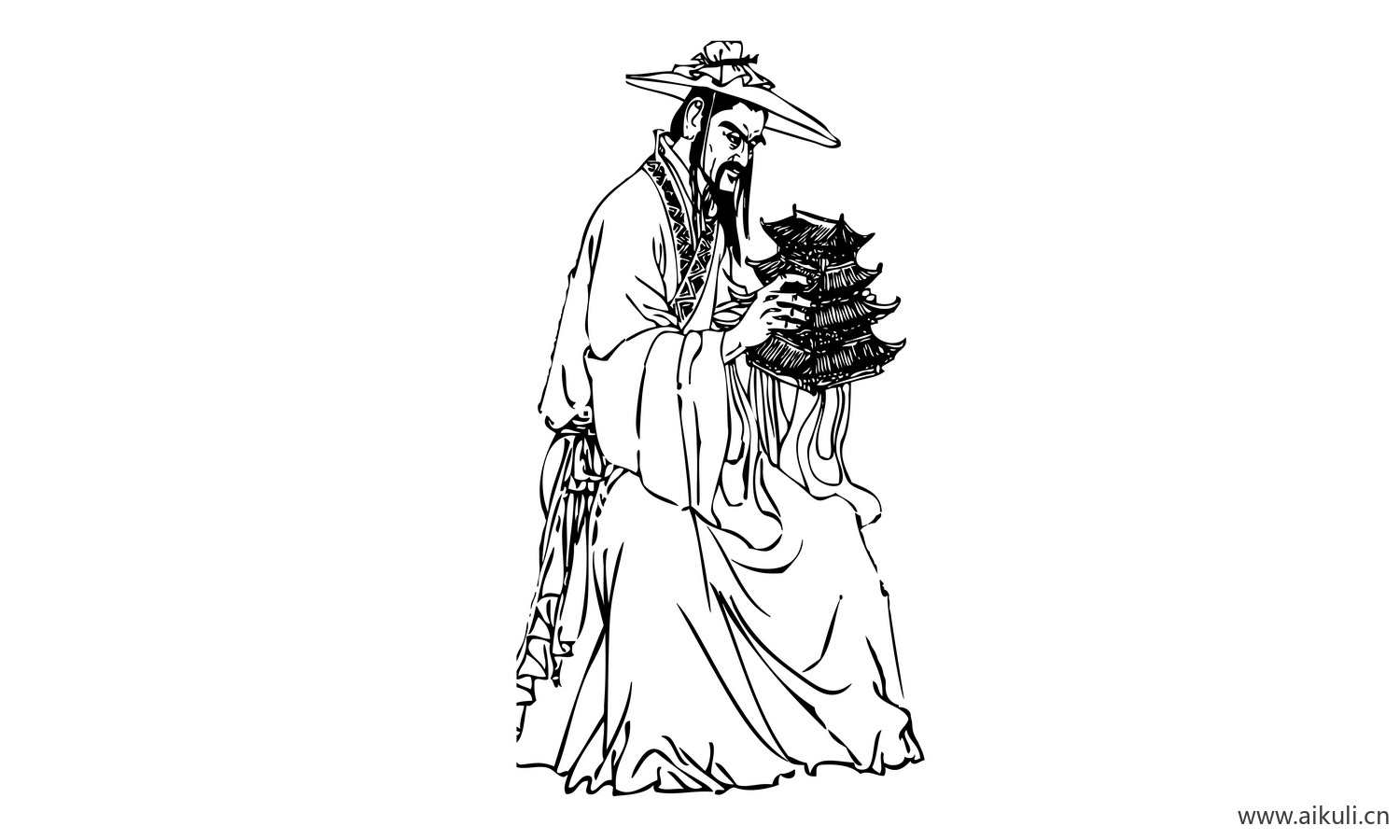 手绘古风人物 名人人物PNG-W素材