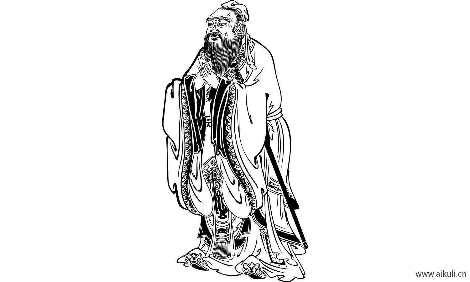 手绘人物 古代名人人物PNG-R素材