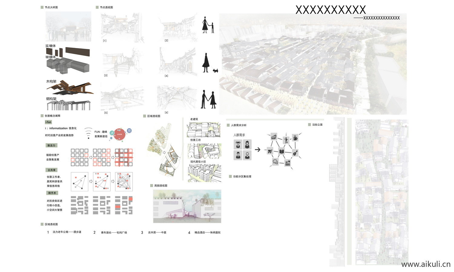 PSD分层展板排版空白景观园林建筑规划模板 素材