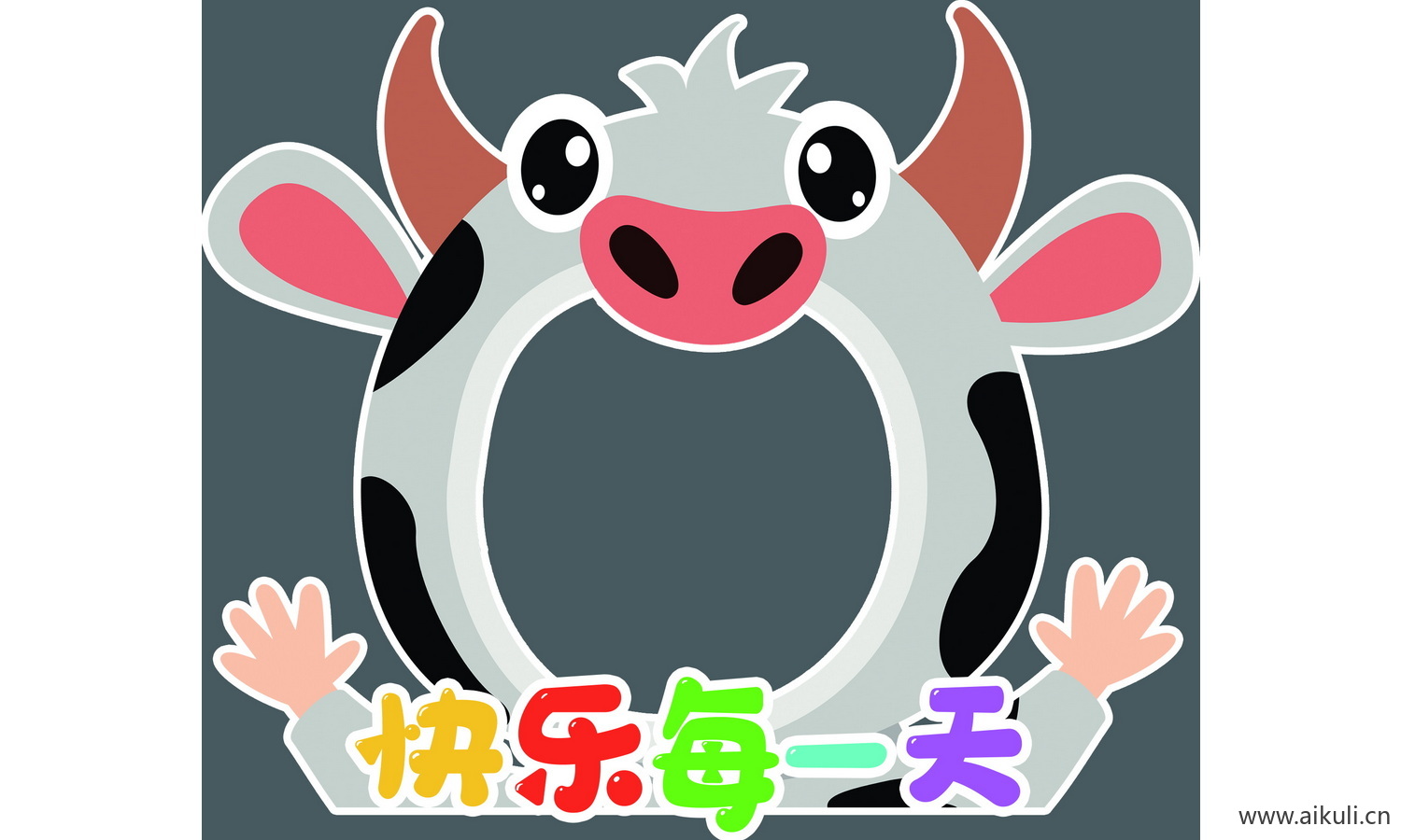 手拿动物拍照框PSD免扣分层