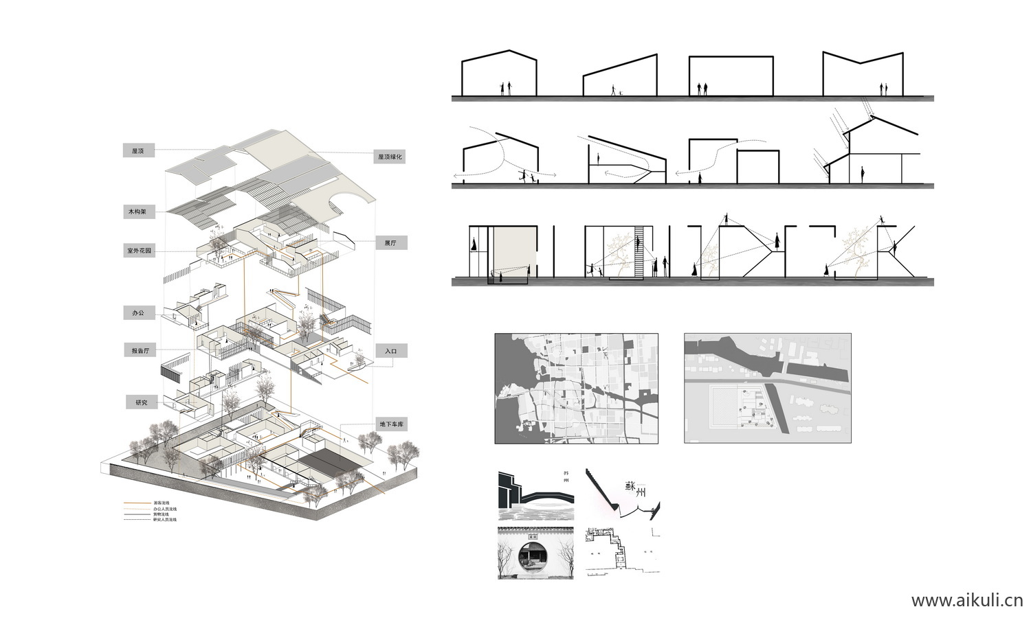 psD展板素材爆炸分层轴侧建筑景观空间