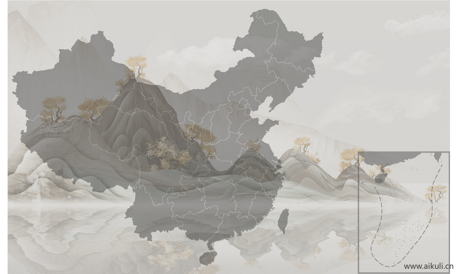 图案H地图素材PSD格式