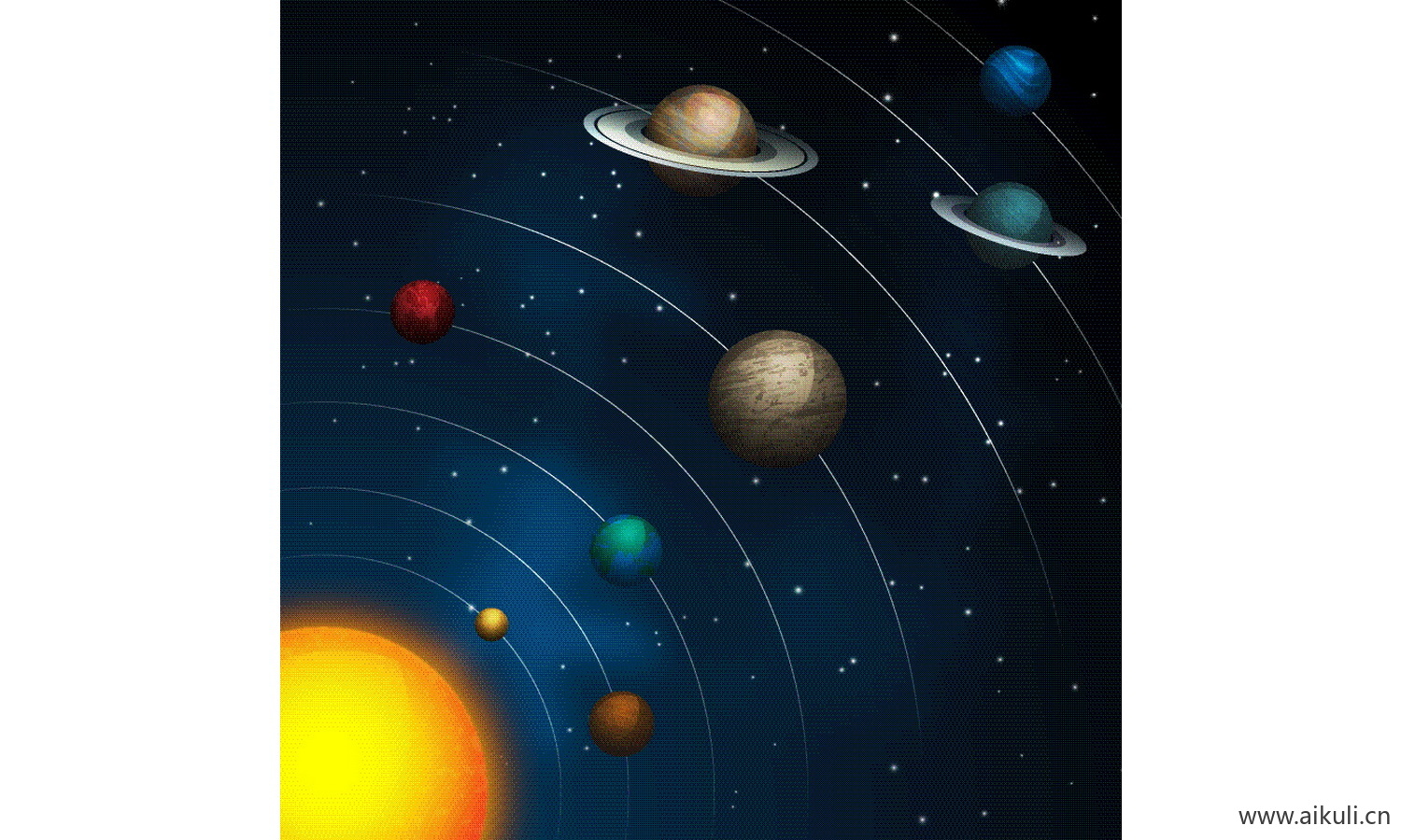 EPS矢量太阳系行星示意图星球